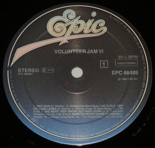 Charlie Daniels Band, The : Volunteer Jam VI (LP,Album)