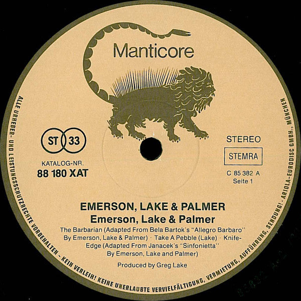 Emerson, Lake & Palmer : Emerson, Lake & Palmer (LP,Album,Reissue)