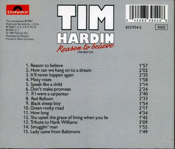 Tim Hardin : Reason To Believe (The Best Of) (Compilation,Stereo)
