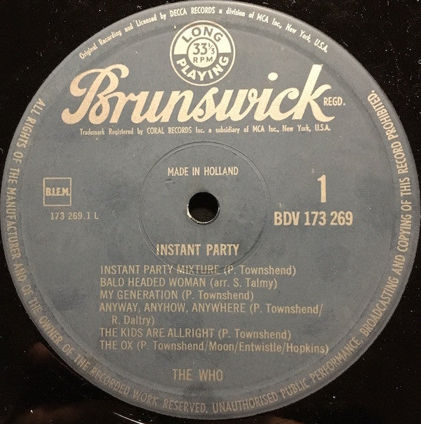 Who, The : Instant Party (LP,Compilation)