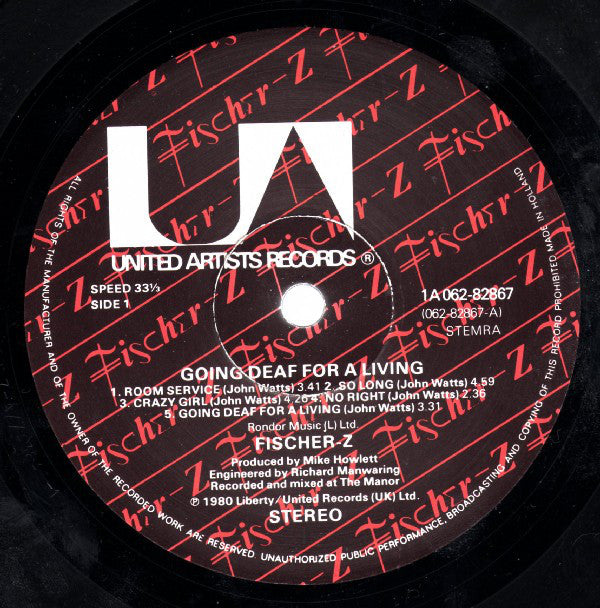 Fischer-Z : Going Deaf For A Living (LP,Album)