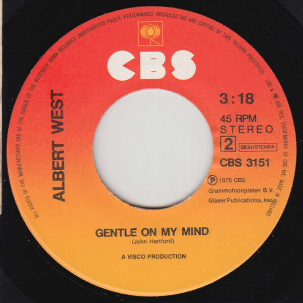 Albert West : For The Good Times (7", Single)