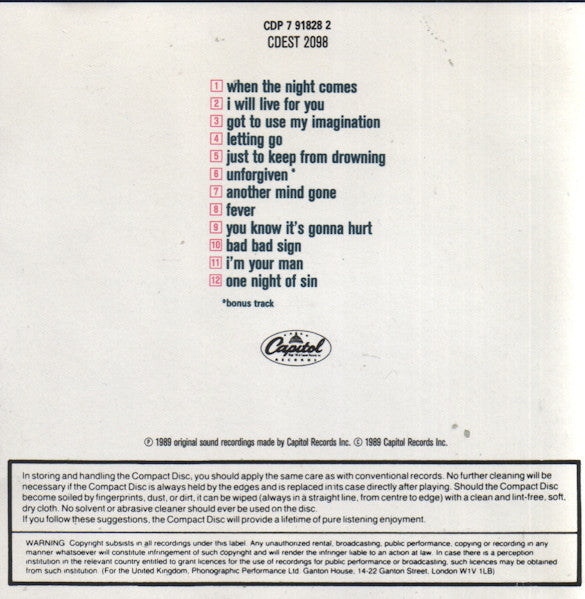 Joe Cocker : One Night Of Sin (Album)