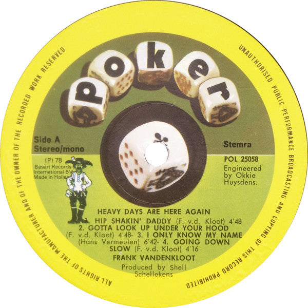 Frank Vandenkloot : Heavy Days Are Here Again (LP,Album)