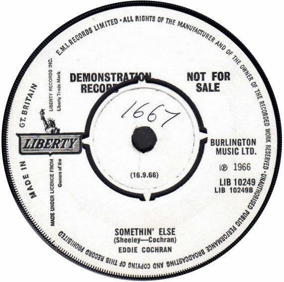 Eddie Cochran : Three Stars (7", Single, Promo)