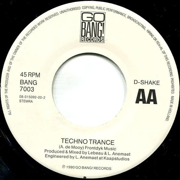 D-Shake : Yaaah / Techno Trance (7",45 RPM,Single)