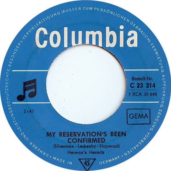 Herman's Hermits : No Milk Today (7",45 RPM,Single,Repress)