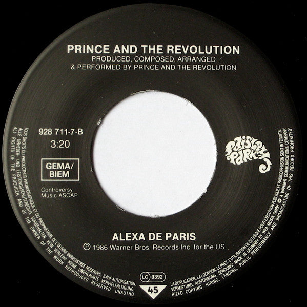 Prince And The Revolution : Mountains (7",Single,45 RPM)