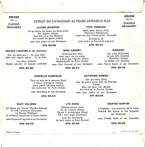 Django Reinhardt Et Son Quintette : I Cover The Waterfront (7",45 RPM,EP)