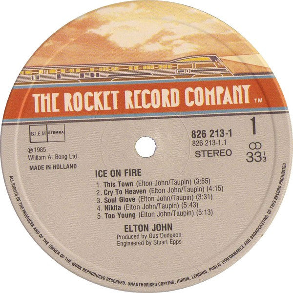 Elton John : Ice On Fire (LP,Album,Stereo)