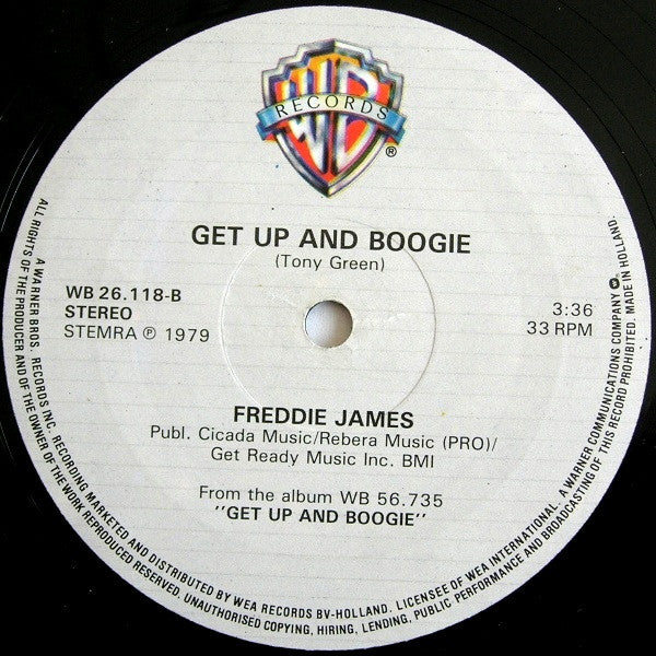 Freddie James : Get Up And Boogie (Long Version) (12",33 ⅓ RPM,Maxi-Single)