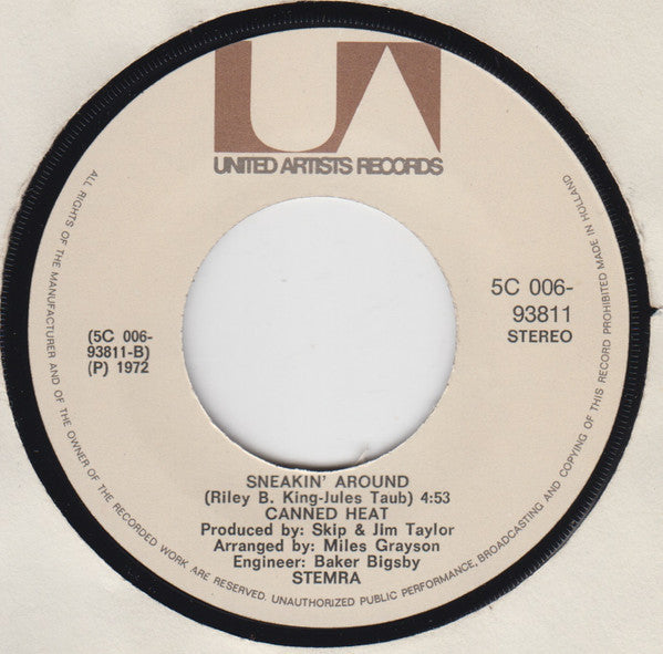 Canned Heat : Cherokee Dance (7",45 RPM,Stereo)