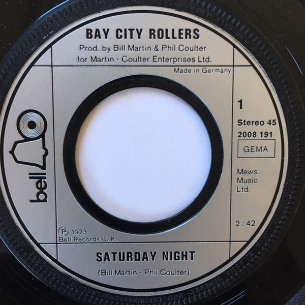 Bay City Rollers : Saturday Night (7",Single,45 RPM)