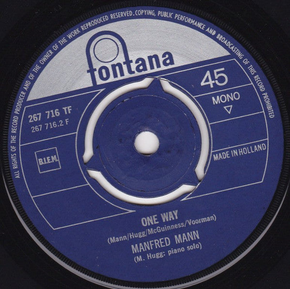 Manfred Mann : Sweet Pea / One Way (7",45 RPM,Single,Mono)