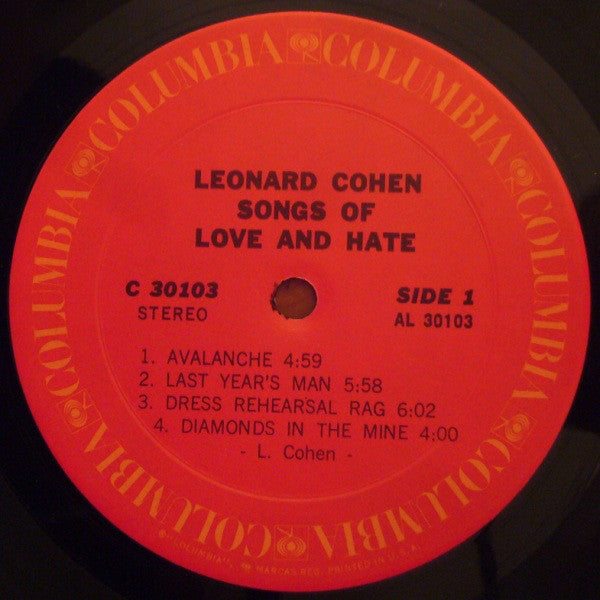 Leonard Cohen : Songs Of Love And Hate (LP,Album)