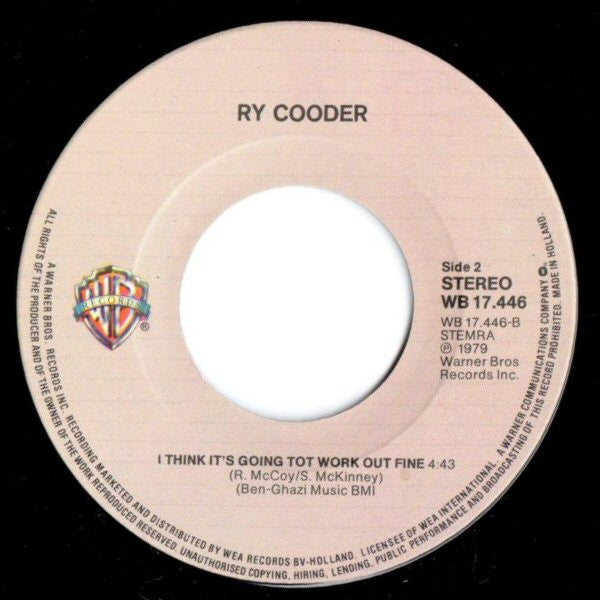 Ry Cooder : Little Sister (7",45 RPM,Single,Stereo)
