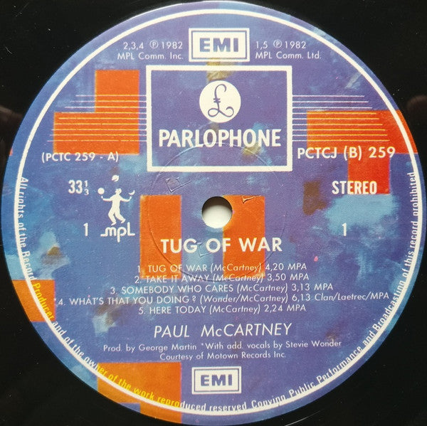 Paul McCartney : Tug Of War (LP, Album)