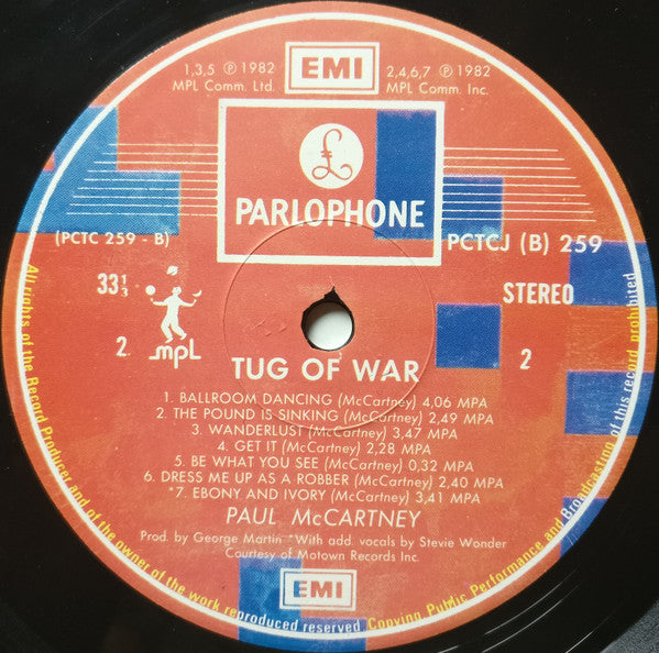 Paul McCartney : Tug Of War (LP, Album)