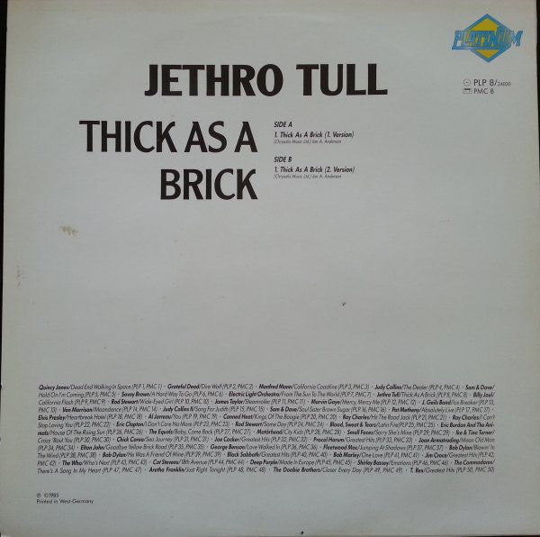 Jethro Tull : Thick As A Brick (LP,Album,Reissue)