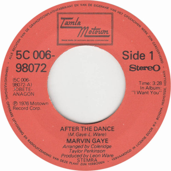 Marvin Gaye : After The Dance (7",45 RPM)