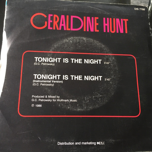 Geraldine Hunt : Tonight Is The Night (7",45 RPM,Single)
