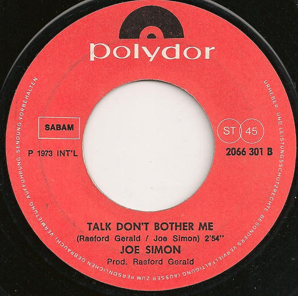 Joe Simon : Step By Step (7",45 RPM,Single)