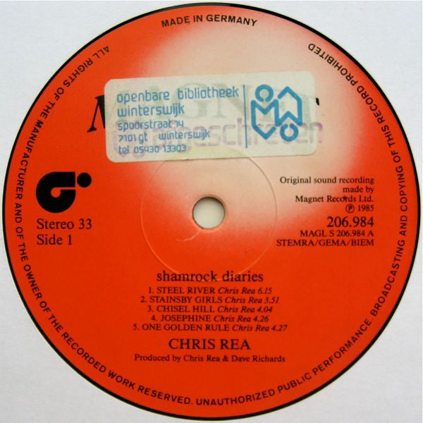 Chris Rea : Shamrock Diaries (LP,Album)