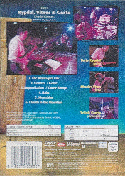 Terje Rypdal, Miroslav Vitous & Trilok Gurtu : Trio, Live In Concert (DVD-Video,PAL,Stereo)