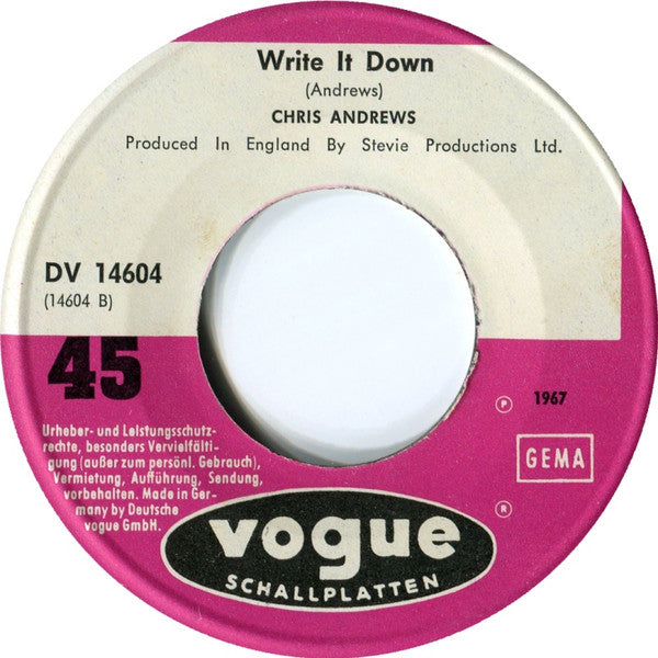 Chris Andrews (3) : You're Gonna Like This (7",45 RPM,Single)