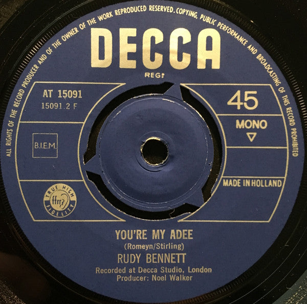 Rudy Bennett : I'm So Proud / You're My Adee (7",45 RPM,Single,Mono)