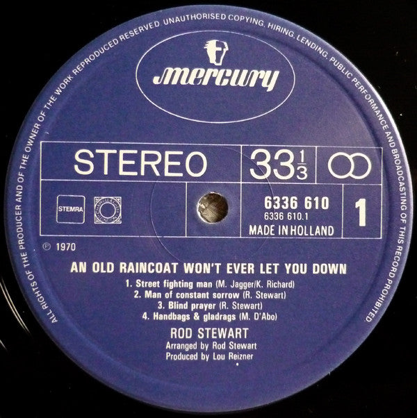 Rod Stewart : An Old Raincoat Won't Ever Let You Down (LP,Album,Reissue)