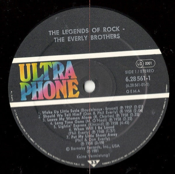 Everly Brothers : The Legends Of Rock (LP,Compilation)