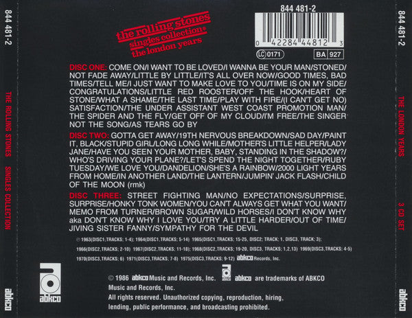 Rolling Stones, The : Singles Collection - The London Years (Compilation,Reissue,Remastered)
