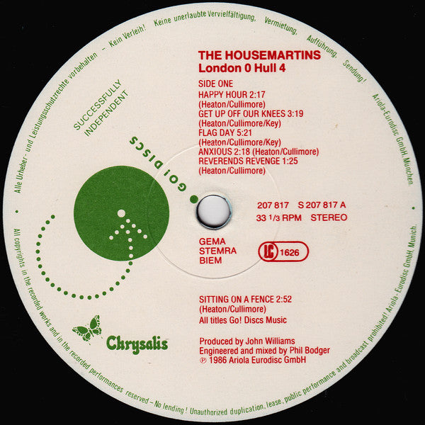 Housemartins, The : London 0 Hull 4 (LP,Album)