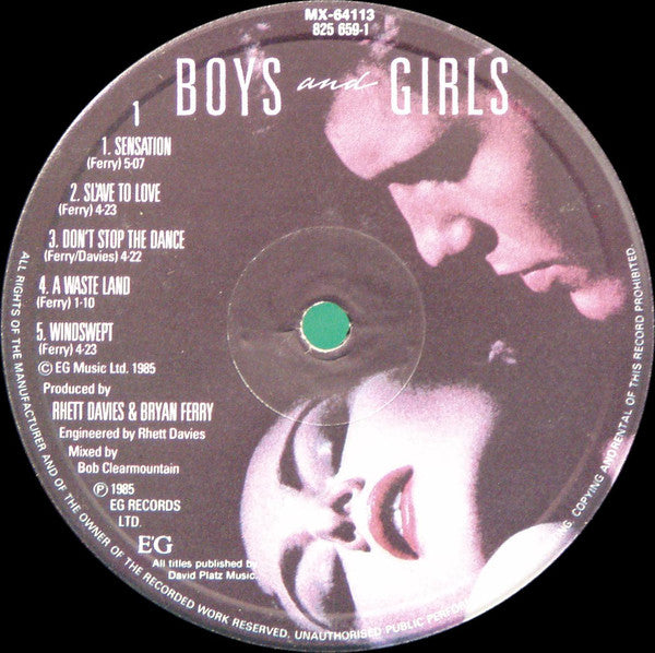 Bryan Ferry : Boys And Girls (LP,Album,Stereo)