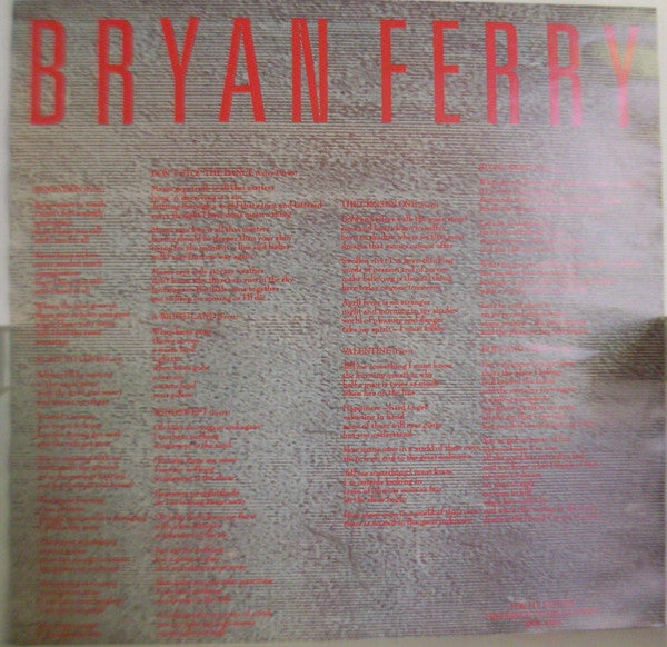 Bryan Ferry : Boys And Girls (LP,Album,Stereo)