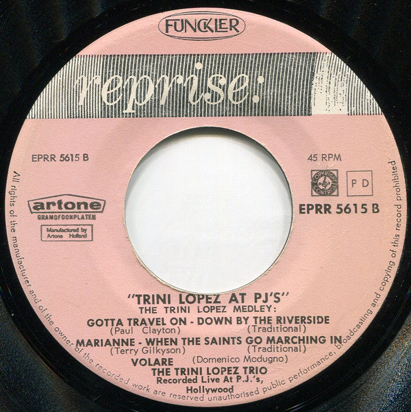 Trini Lopez Trio, The : Trini Lopez At PJ's (7",EP,Mono)