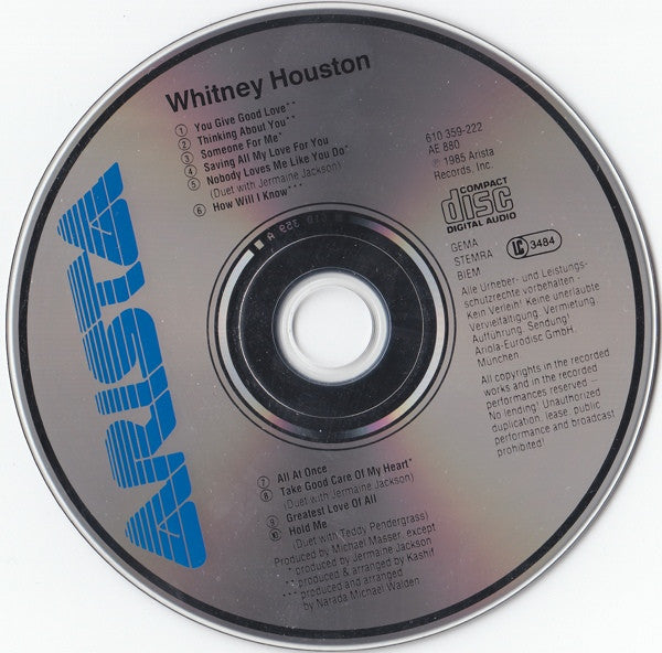 Whitney Houston : Whitney Houston (Album,Reissue)