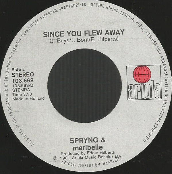 Spryng & Maribelle : Come On Over (7",45 RPM,Single,Stereo)