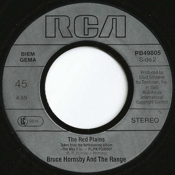 Bruce Hornsby And The Range : The Way It Is (7",45 RPM,Single,Stereo)