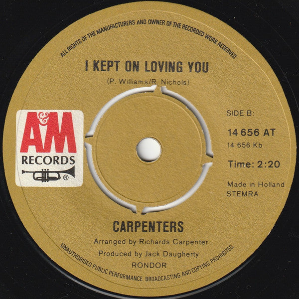 Carpenters : (They Long To Be) Close To You (7",Single,45 RPM)
