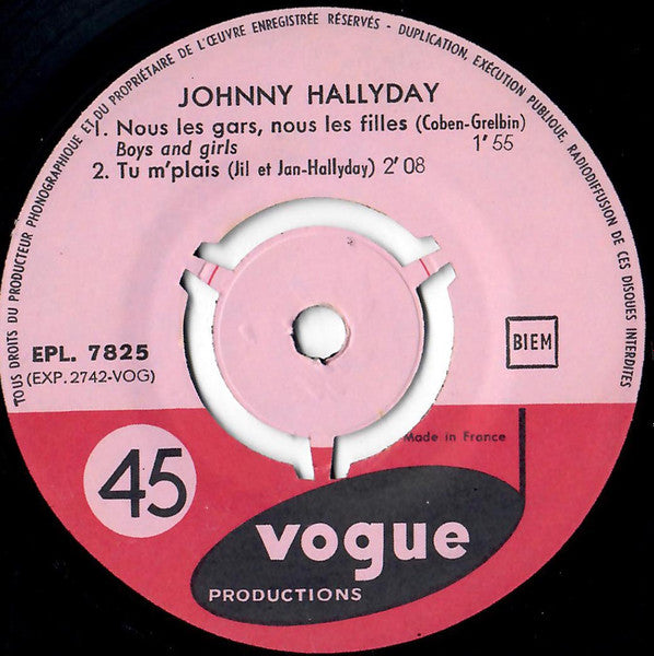 Johnny Hallyday : Nous Les Gars, Nous Les Filles (7",45 RPM,EP)
