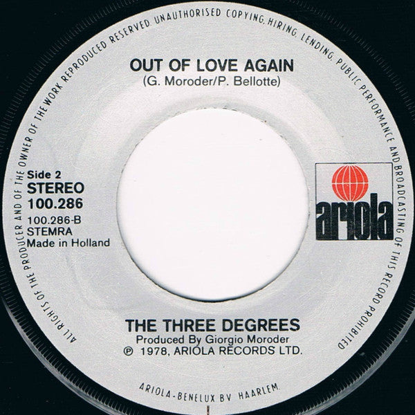 Three Degrees, The : The Runner (7",45 RPM)