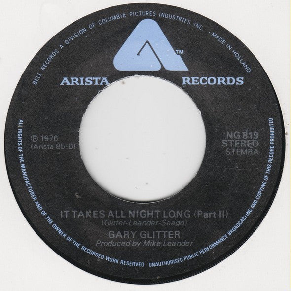 Gary Glitter : It Takes All Night Long (7", Single)