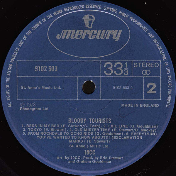 10cc : Bloody Tourists (LP,Album,Stereo)