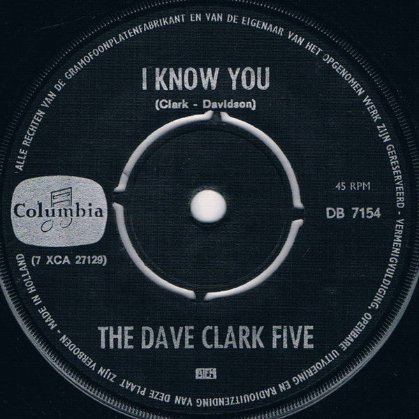 The Dave Clark Five : Glad All Over (7", Single, Mono)