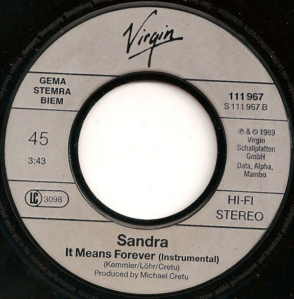 Sandra : We'll Be Together ('89 Remix) (7",45 RPM,Single,Stereo)