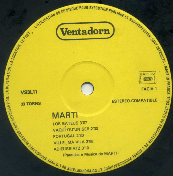 Marti (2) : L'An 01 (LP,Album)