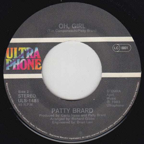 Patty Brard : Never My Love (7",45 RPM,Stereo)