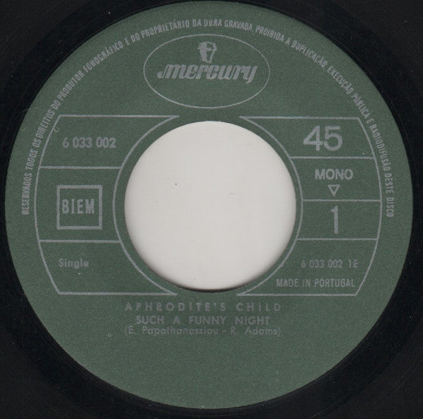 Aphrodite's Child : Such A Funny Night (7", Single, Mono)